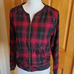 Peyton Jensen XS Plaid Lined Bomber Style Jacket